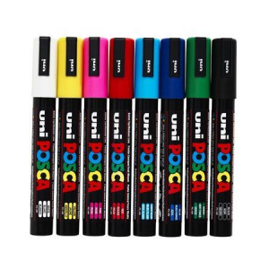 Uni "Posca PC-5M" dekormarker 1,8-2,5 mm fehér (PC-5M WHITE)